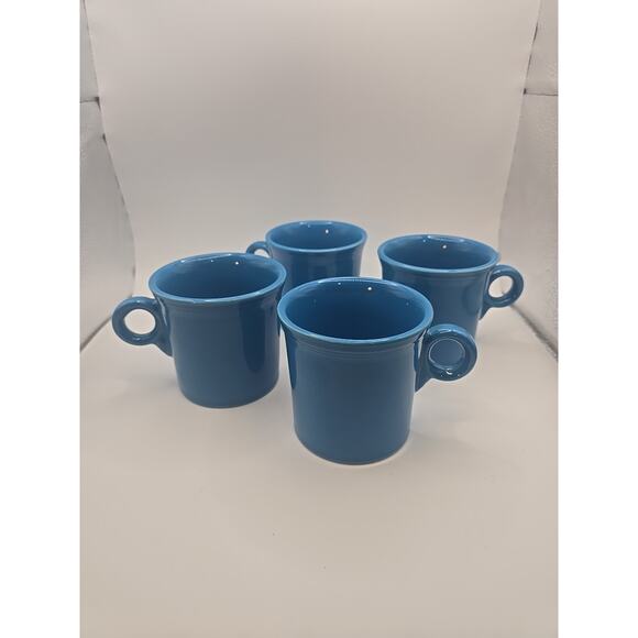 4 Fiestaware HLC Peacock Ring Handle Coffee Mugs Cups Made In USA - Picture 3 of 4